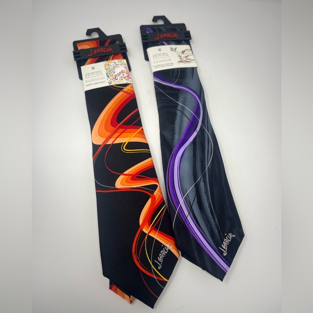 2 x J. Garcia Collectors Edition Happy Birthday/Flamenco Dancer Ties NWT